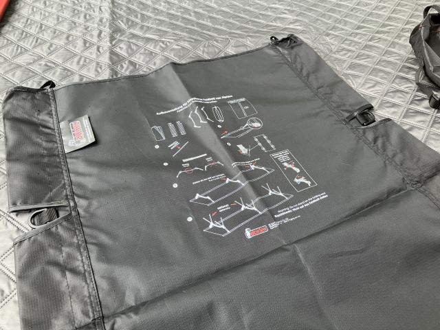 alpidex ウルトラライト2wayコットベッドシートの裏に説明書き