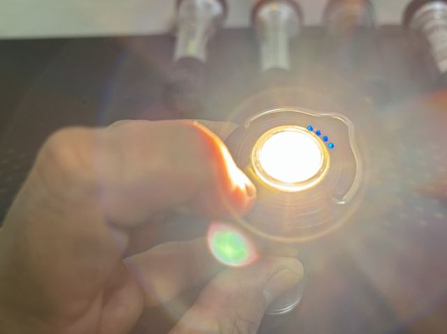 ゴールゼロ ライトハウス マイクロ フラッシュのフラッシュ（懐中電灯）モードの点灯状態